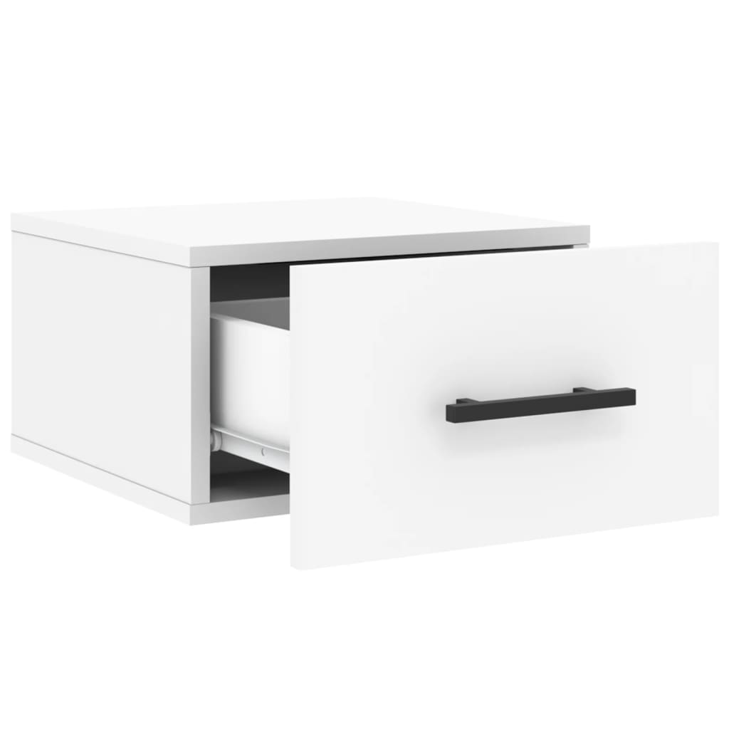 Wall Mounted Nightstand White 35 x 35 x 20 cm