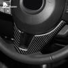 Adesivo de Fibra de Carbono Real Macio Para Mazda 3 Axela 2014 2015 2016 LHD RHD Acabamento Inferior do Volante do Carro Acessórios Interiores