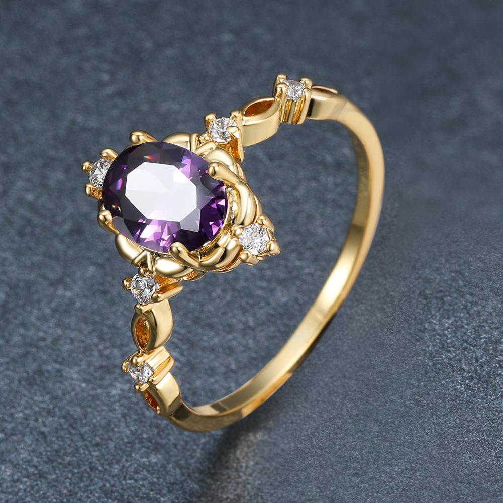 , Style, Fashionable Water Drop-shaped Inlaid Zircon Ring, Simple and Versatile New Ring.