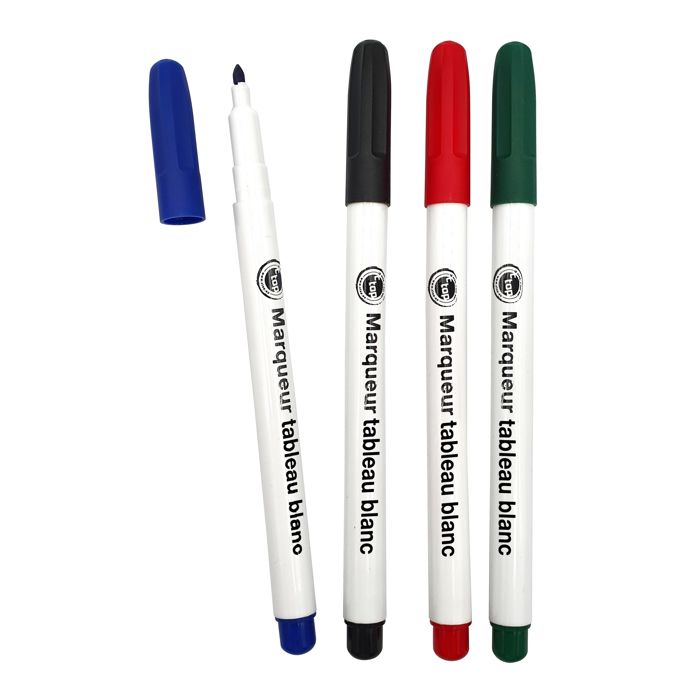 Marqueurs tableau blanc effaçable Pointe fine 4 pièces