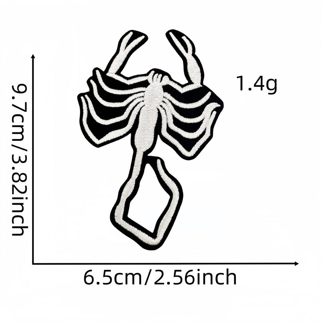 Punk Series Skull Embroidered Decorative Patch for Clothing