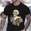 Beer Lover Gifts T-shirt Men Skull Beer Graphic Print Funny Men T-shirt Skeleton and Beers Lover Graphic Design Summer Clothes