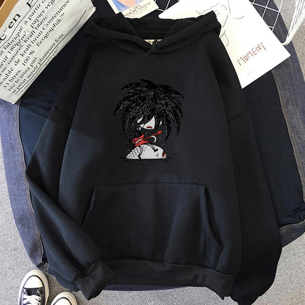 The Cure Robert Smith Hoodies Cartoon Casual Long Sleeve Mens Sweatshirts Printing Clothes Graphic Pullovers