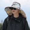 Camouflage Hat Men's Summer Outdoor Hiking Cycling Fishing Sun Protection Large Brim Face Covering Hat Fishing Mountaineering Bucket Hat