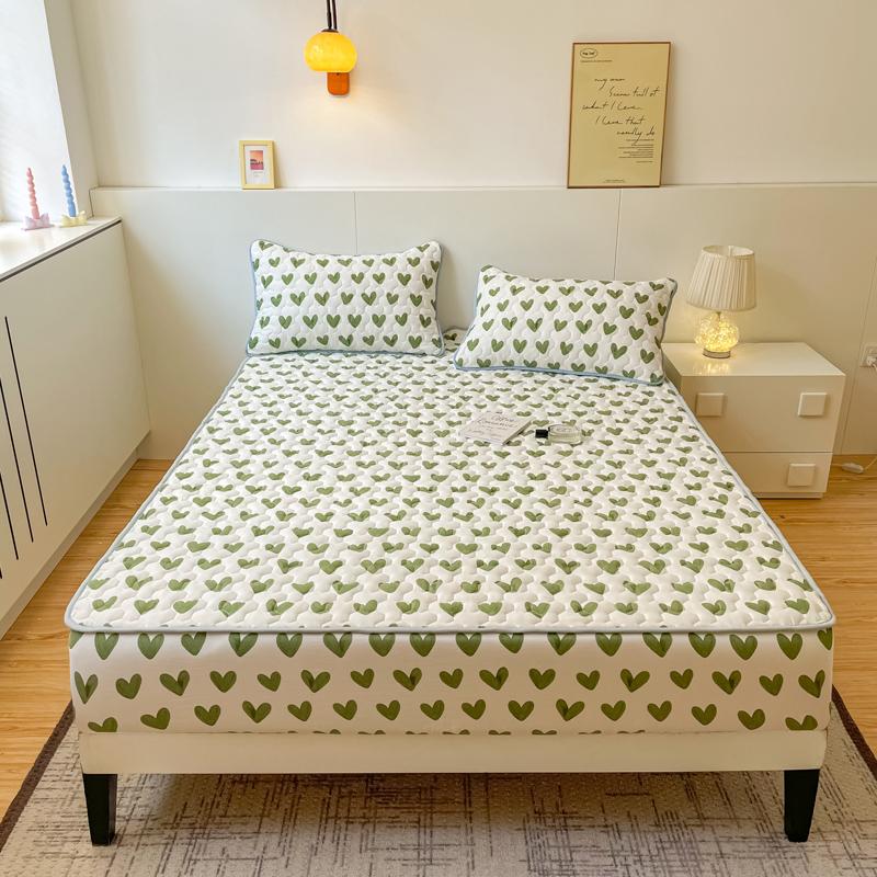 Quilted Mattress Cover Simple Print Bed Cover Thickened Fitted Sheet Home Elastic Bed Linen fundas de colchón (No Pillowcase)