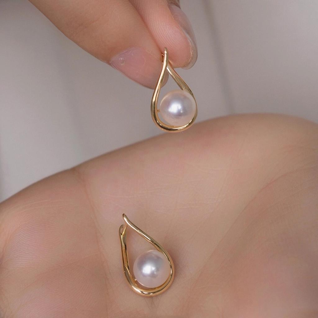 Leichter Luxus Natürliche Süßwasserperlen Wassertropfen Ohrringe Nische 14K Gold-Injektion Mode Vielseitig Hochwertig Ins-Stil Ohrringe Damen