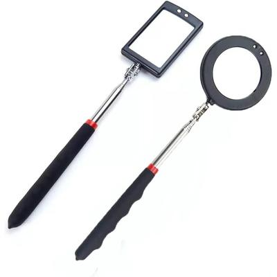 2er Teleskop Inspektionsspiegel mit LED Akku Beleuchtung Teleskop bis 88cm