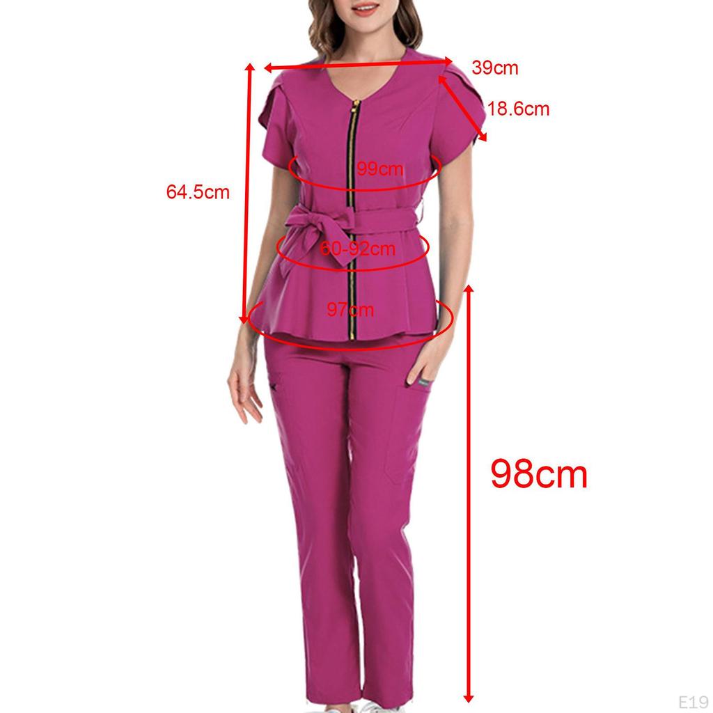 Nurse Uniform Set with V And Pants for Female SPA Workers