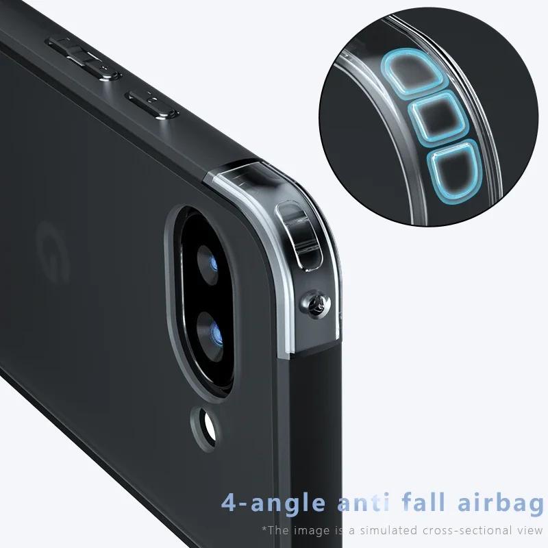 For Google Pixel 9A TPU Border Case Cover 3D Intergrated Button Case for Google Pixel 9A