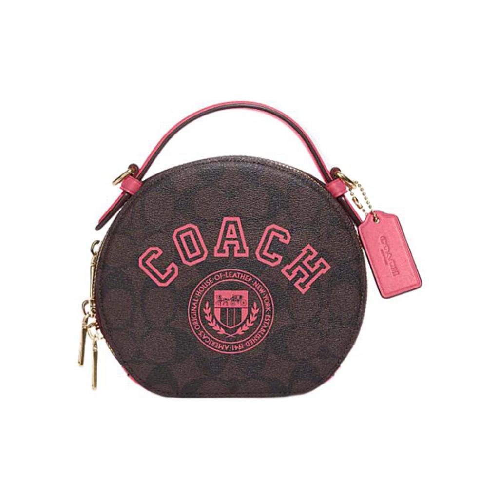 Coach Canteen 18 Zipper Closure Double Card Slot Signature Coated Canvas And Smooth Leather Handbag Small Women Handbags CB870-IMUOE