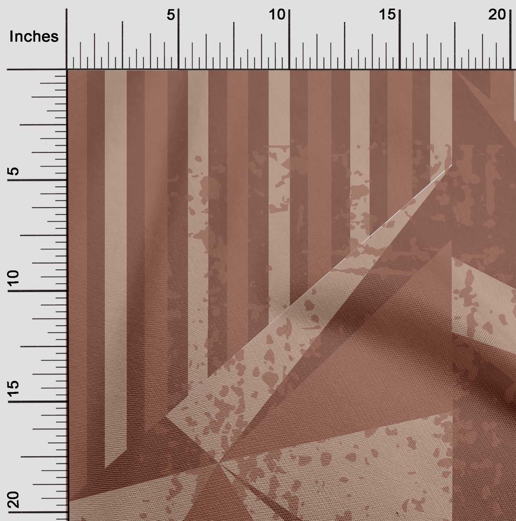 oneOone Cotton Flex Brown Fabric Geometric Diamond With Stripes Fabric For Sewing Printed Craft Fabric By The Yard 40 Inch