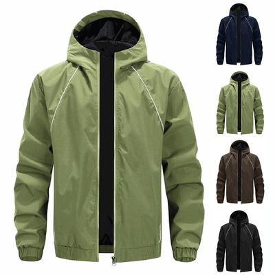 Men'S Loose Jacket Fashionable Multi Pocket Hooded Jacket