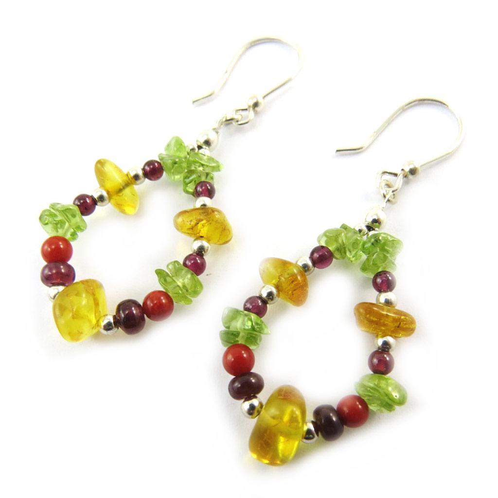 Les Trésors De Lily [N5082] - Multicolored 'Mineralia' Silver Earrings