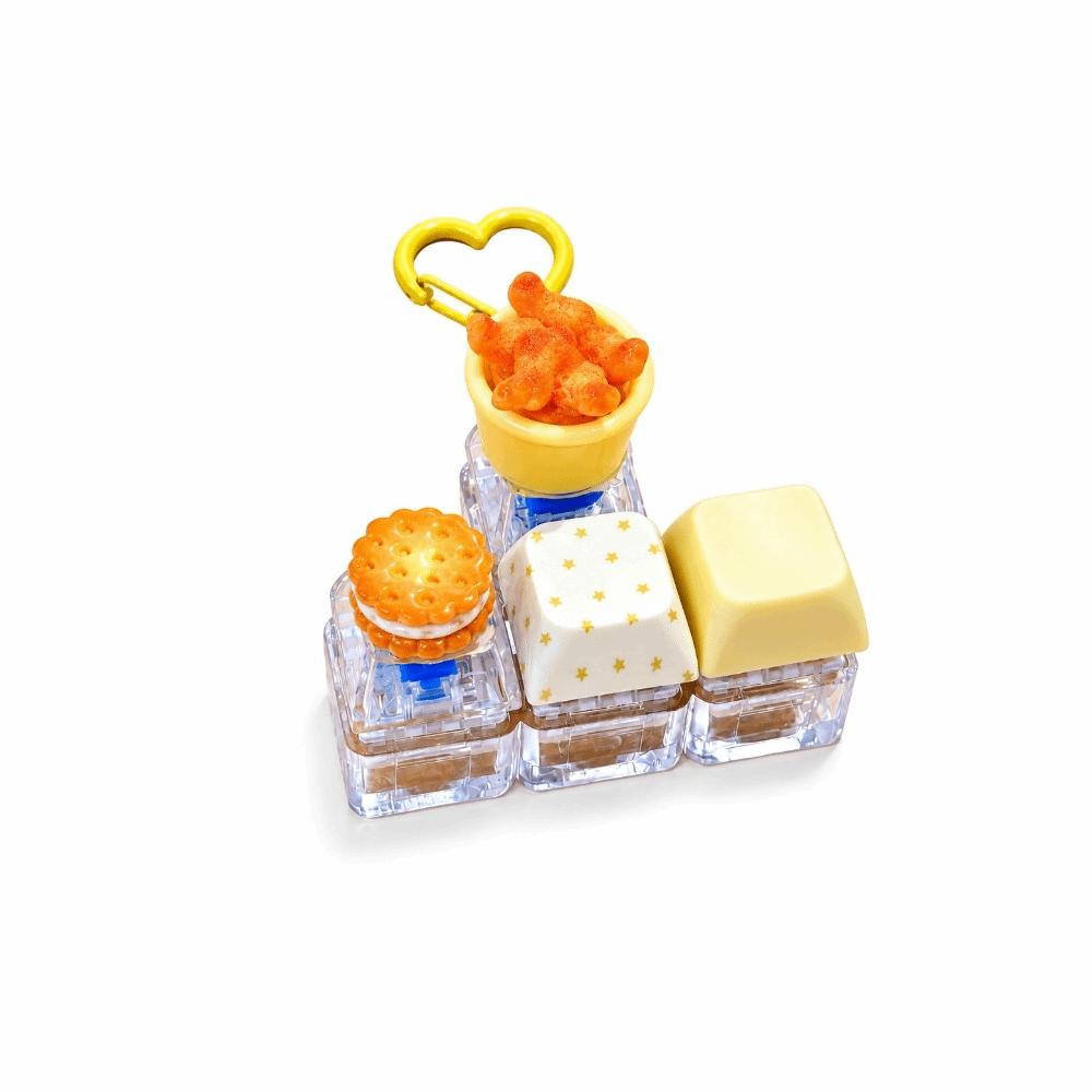 Simulated Keyboard Fidget Keychain Mini Keyboard Button Bag Pendant Bread Keycap Bag Charms Gifts