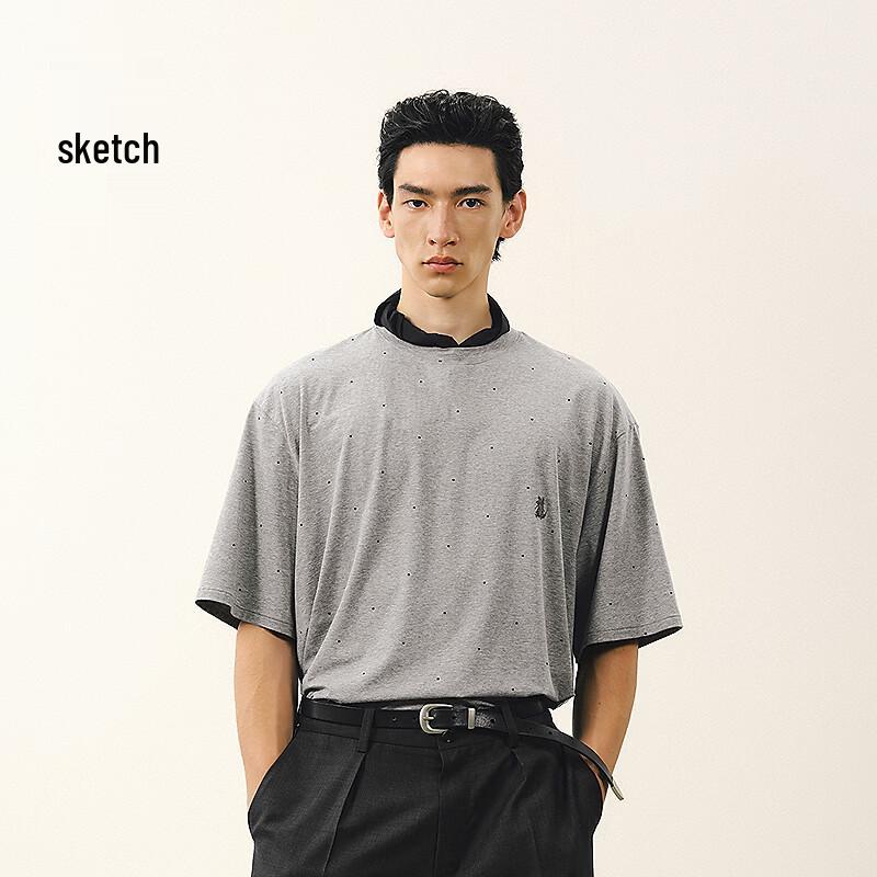 Men s Loose Fit Round Neck Long T-Shirt XL