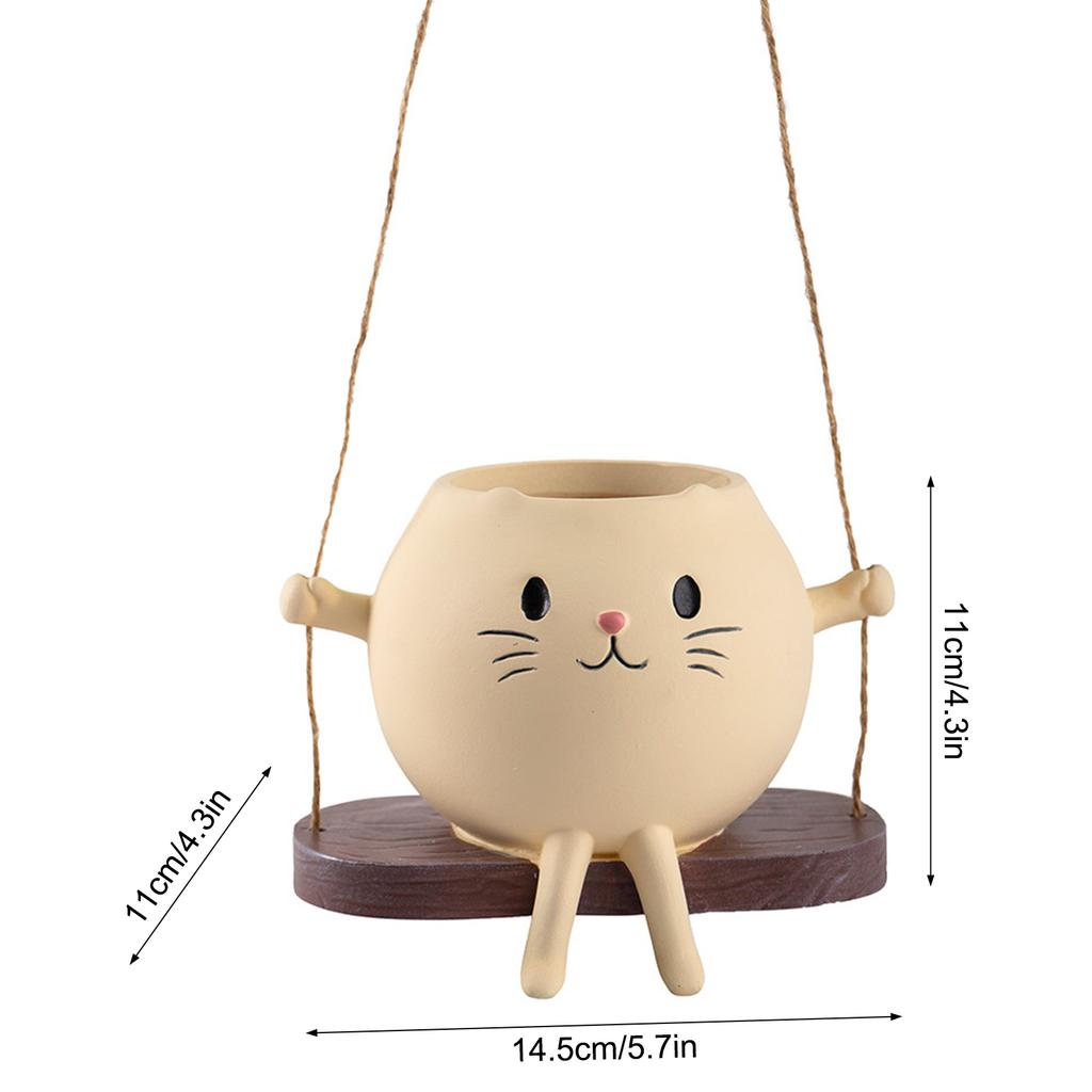 Hanging Succulent Planter Pot Cute Fun Mushroom Swing Face Planter Pot Resin Cartoon Mushroom Vase for Indoor Outdoor Plant