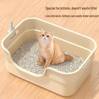 Lettiera per gattini: Ingresso Basso, Semi-Chiuso, Piccola Taglia, Kit per Principianti per la Cura del Gatto