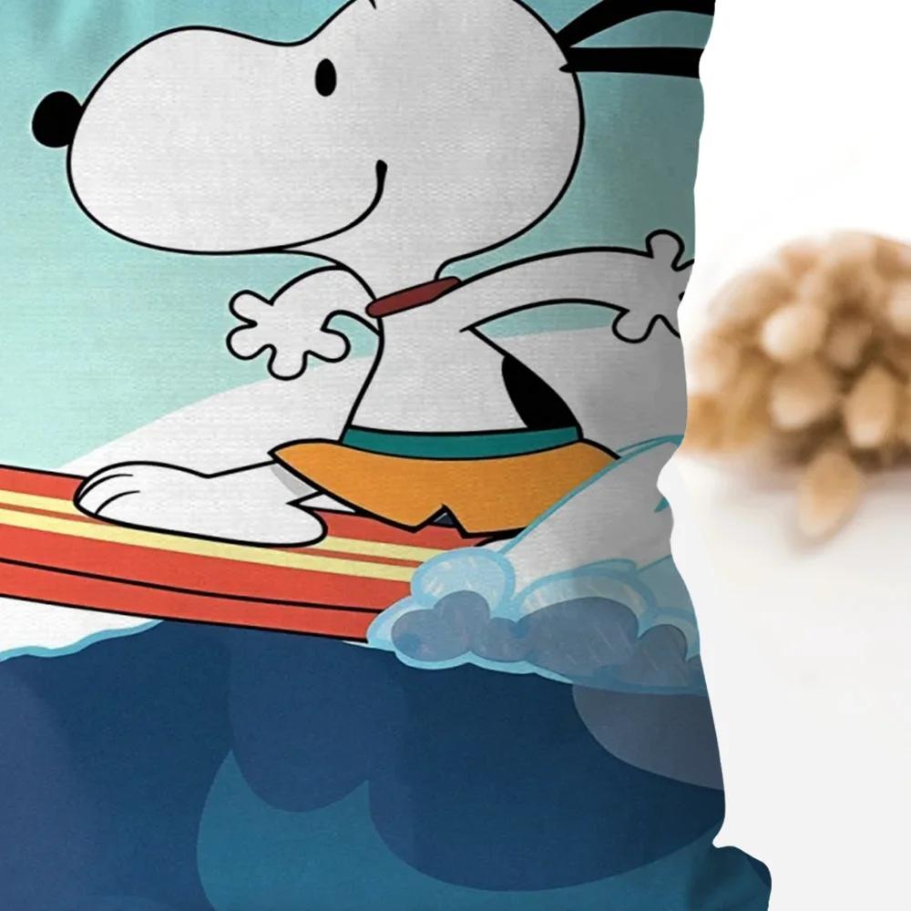 1Pc Comic Character S-Snoopy Pillow Case Square Pillow Bedroom Sofa Leisurecomfort Cushion Car Living Room Home Decoration 40X40