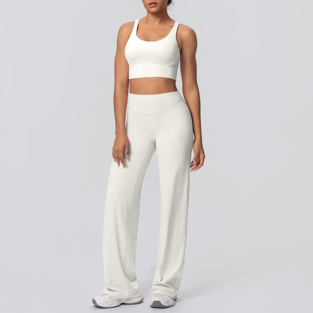 Sexy Sport-BH mit Kreuzrücken & High-Waist Yoga-Hosen Set - Schnelltrocknende Fitnessbekleidung