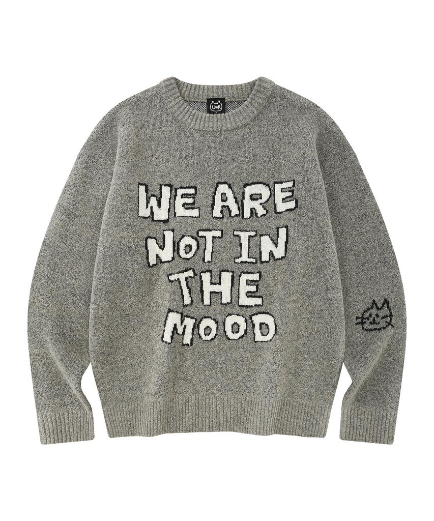 LMR Lettering Jacquard Pullover Knit Grey