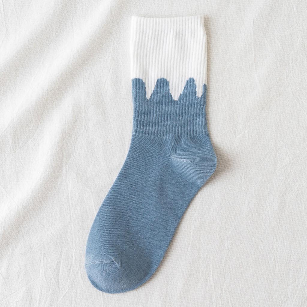 Women's  And Winter Striped Blue Plaid Sports Socks