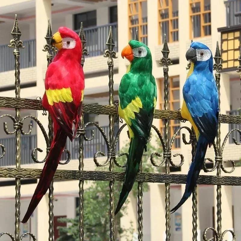 Falsches Tier Vogel Garten Requisiten Brandneu Kreativ 45cm Simulierte Papagei Handgemacht Ara Schaumstoff Feder Rasen Statue Ornamente