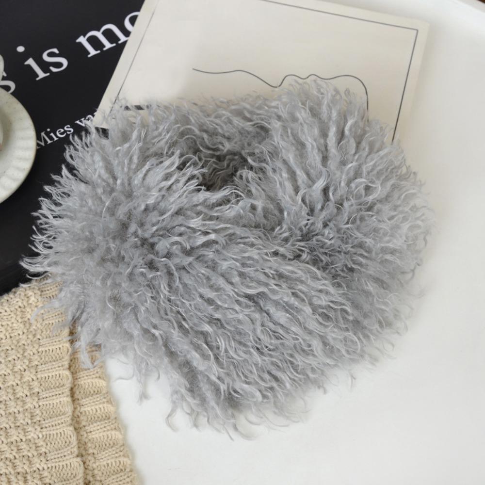 Solid Color Plush Scarf Versatile Neck Protection Scarf Cozy Imitation Wool Scarf For Women