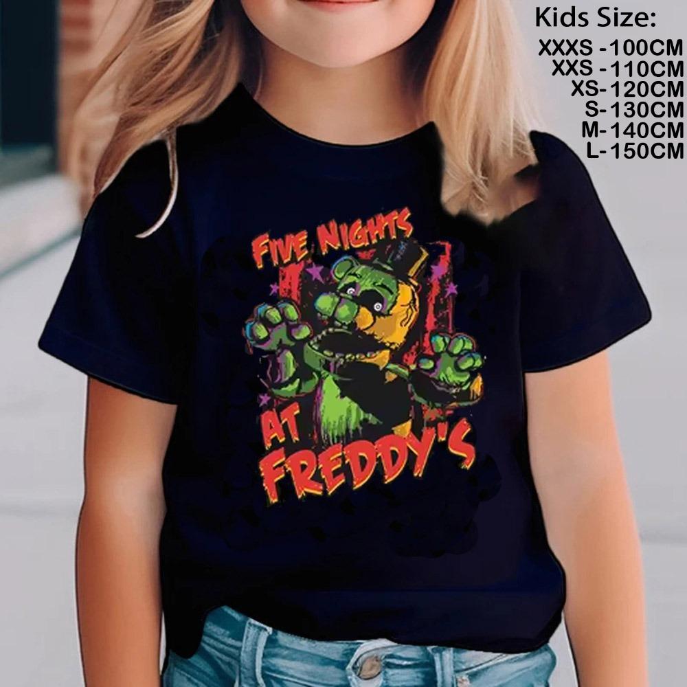 Five Nights Kinder T-Shirt At Freddys Kinder Vintage T-Shirts Kurzarm Rundhals T-Shirt Reine Baumwolle Kleidung