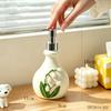 Modern White Ceramic Soap Dispenser Bottle Embossed Lily of the Valley for Bathroom Kitchen Sink Decor Housewarming Gift
