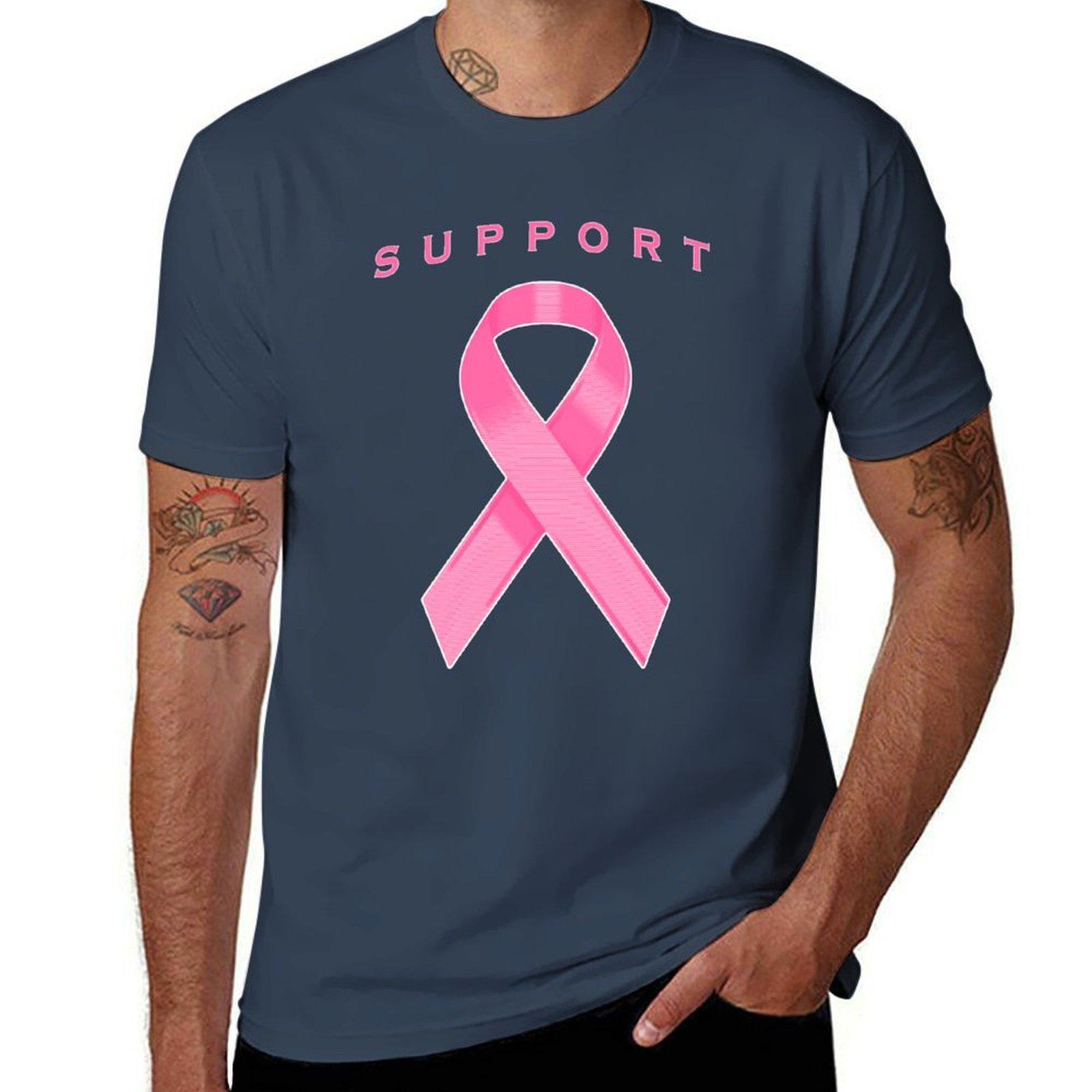 Pink Awareness Ribbon of Support TShirt Large Size Soft Cotton TShirt S