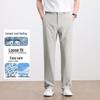 Luomeng Men's Cupro Blend Straight Business Casual Pants