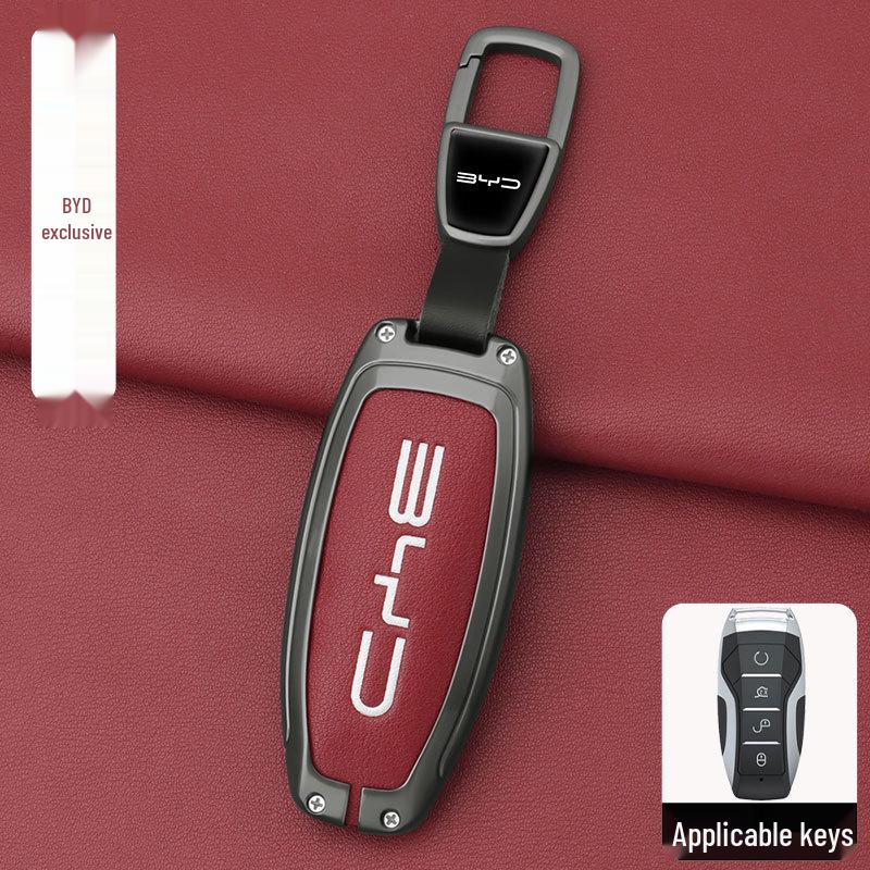 BYD Key Case for Models: Qin, Han Plus DMI, Song Pro, Tang, Yuan, Destroyer 05, Seagull, Dolphin, and Lion – Shell Buckle Design