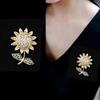 Broche délicate en émail tournesol, plante, fleur, élégante, pour femme, épingle à revers en zircon, accessoires pour vêtements, cadeau, bijoux