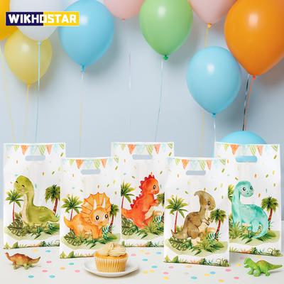 10/25/50pcs Hanging Dinosaur Gift Bags Candy Packaging Children's Birthday Bag Jungle Dinosaur Birthday Party Decor Kids Boys