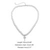 Vintage Artificial Diamond for Cross Pendant Necklace Wedding White Pearl Necklace Round Imitation Pearls Chain Necklace