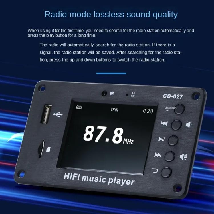 Industrial MP3 Decoding Board with 2.8" LCD Display Stereo Sound Simple Install
