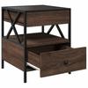 Nightstand with Infinity LED Brown Oak Effect 40 x 40 x 51 cm