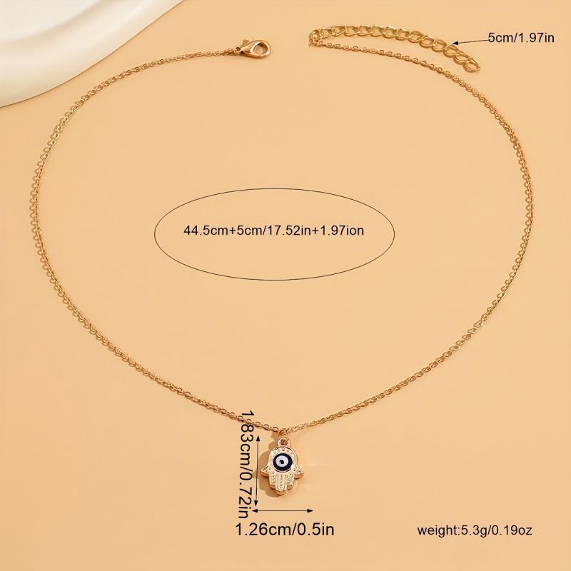 1pc Women's Simple Eye Pendant Necklace Classic Good Luck Jewelry Neck Decoration For Women