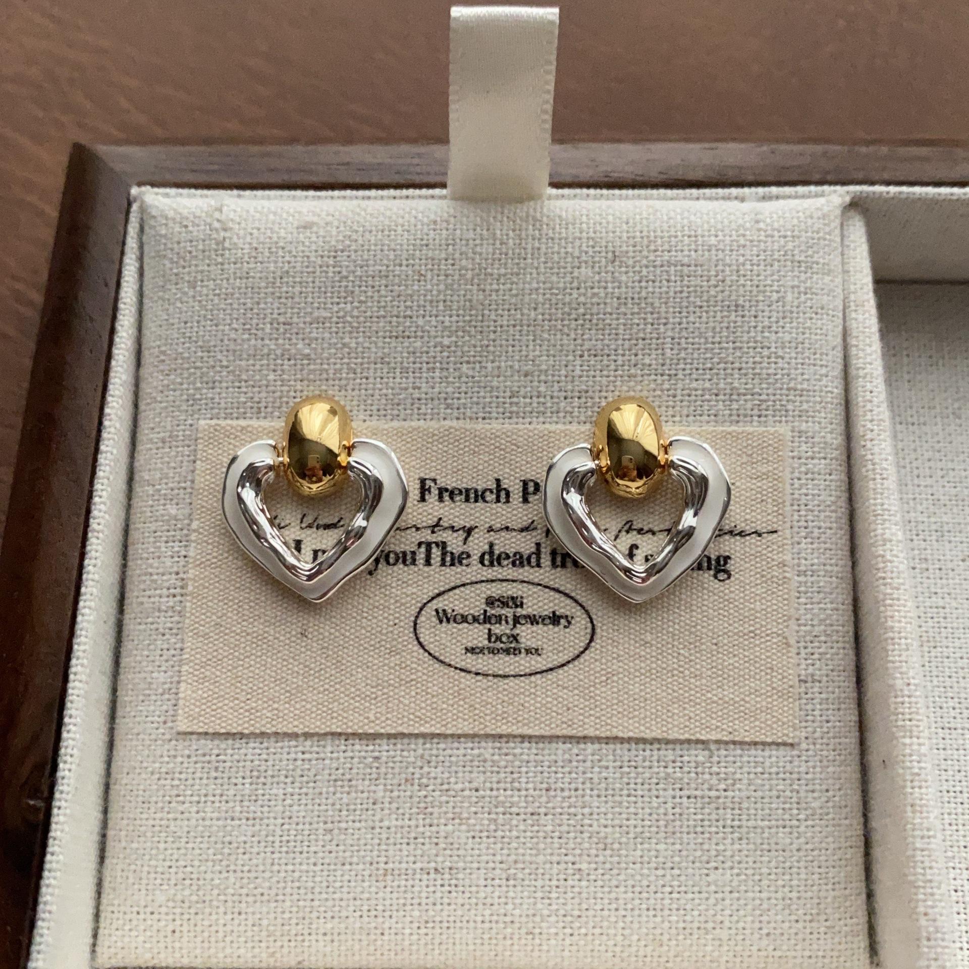 Minimalist White Geometric Enamel Stud Earrings Romantic Elegant Earrings Earrings