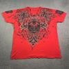 Moda estiva uomo europea e americana stampa teschio con lettere T-shirt comoda e traspirante con scollo rotondo top da esterno per strada