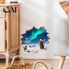 Waterproof Wall Sticker 3D Christmas Mouse Hole Sticker, PVC Decal, Creative Festive Gift for Friends Scene Easy Apply Holiday Living Room And Bedroom