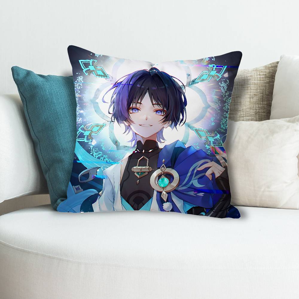 Game GGenshin Impact Wanderer Pillow Cases for Bedroom Living Room Sofa Home Decor Polyester Cushion Cover with Zipper