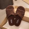 Fashion retro fluffy slippers outer wear new autumn versatile go out flat bottom comfortable soft bottom thick bottom half drag