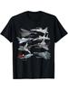 Tshirt Printed with Multinational Military Aircraft Patterns (F22 Raptor Typhoon Su57 Gust J20)pure Cotton