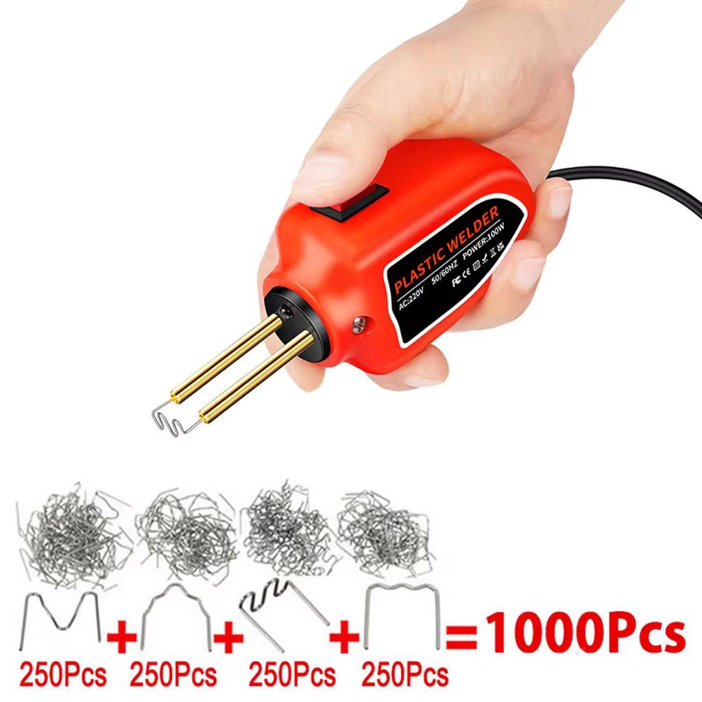 100W Portable Plastic Welder Hot Stapler Plastic Repair Kit Car Bumper Crack Kayak Repair Plastic Welding Machine Soldering Iron