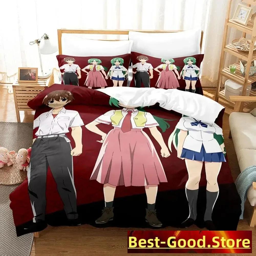 Higurashi no Naku Koro Ni Bedding Set Printed Bed Set With Pillowcase Duvet Cover Soft Single Double Queen Super King Size
