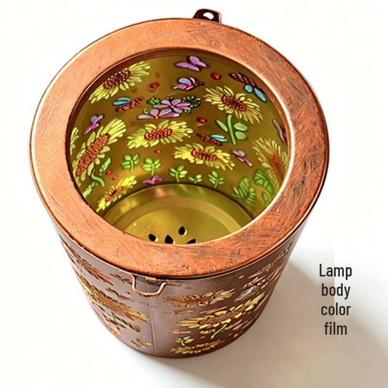 Waterproof Solar Sunflower Lantern: Wrought Iron Projection Lamp for Outdoor Courtyard Decoration