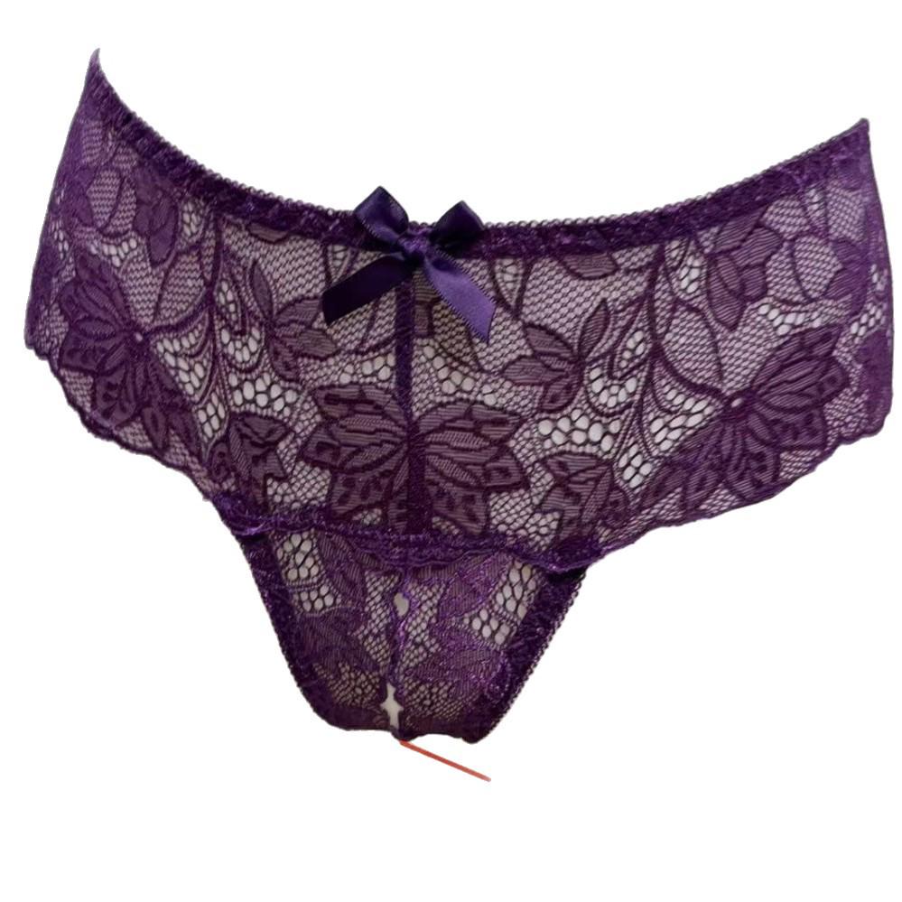 Crotchless Lace Panties: Sexy See-Through Lingerie In Purple, Pink, and Black