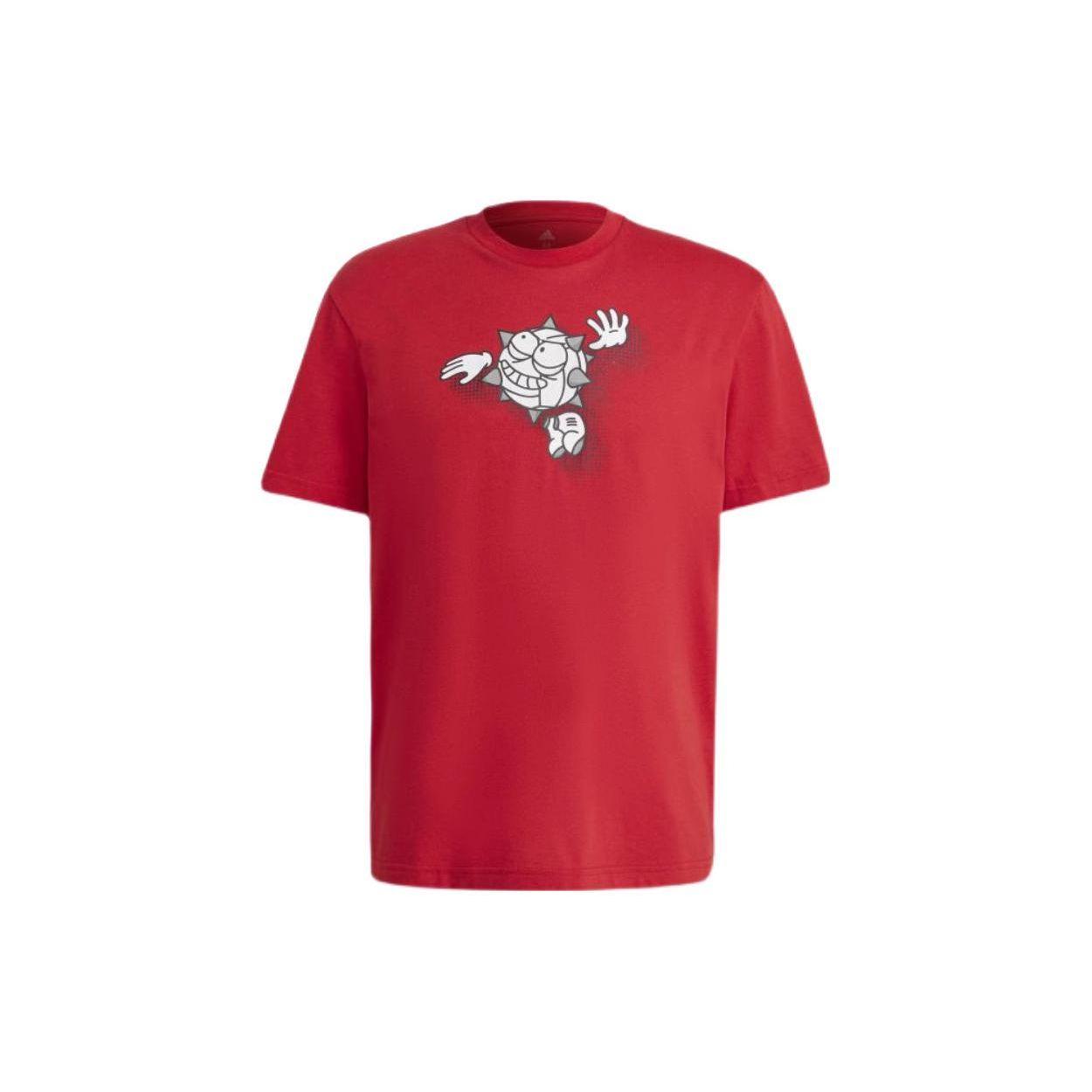 

Adidas Casual Breathable Round Neck Short Sleeve T-Shirt Men Tops Red GU8877 M