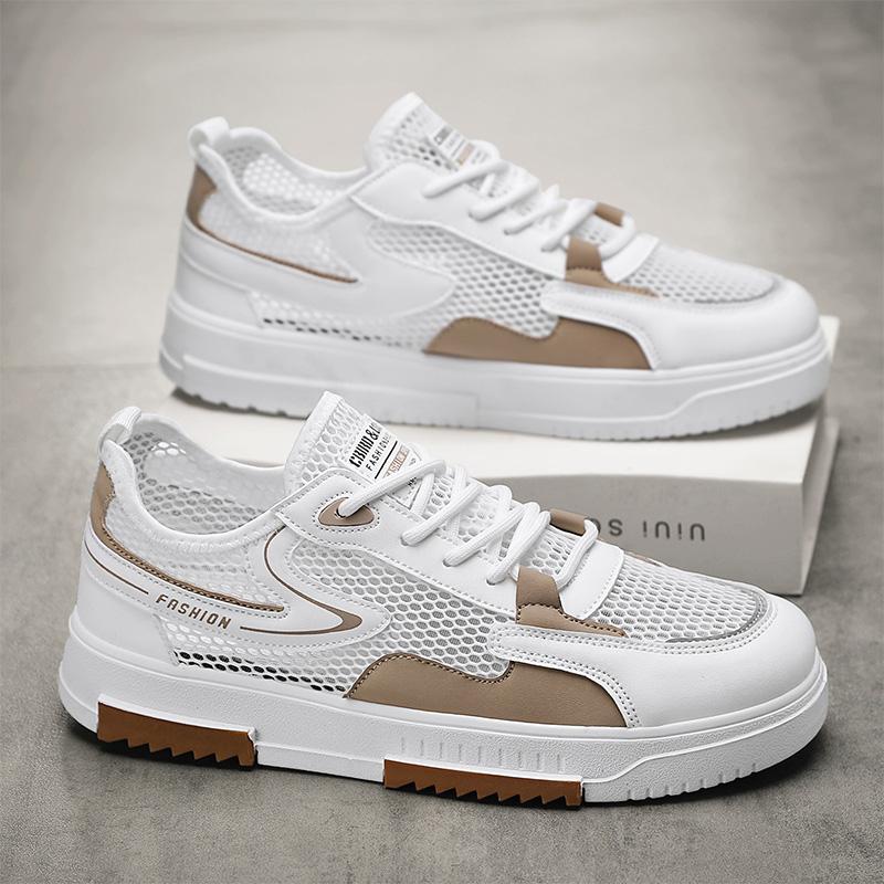 Fashion Men Vulcanized Sneakers Shoes Tennis Sports Casual Breathable Board Shoes Walking Shoes Hollow Out Casual Shoe For Male